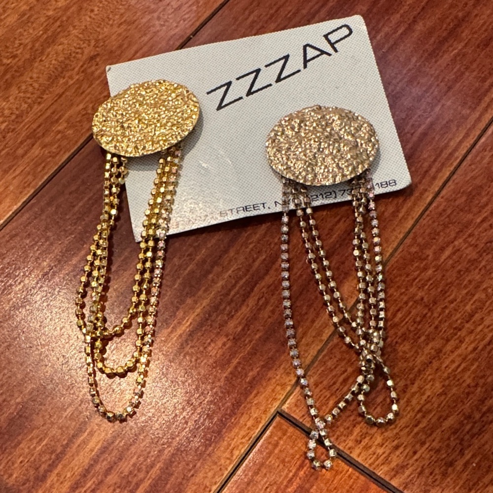 Gold & Crystal Chain Earrings